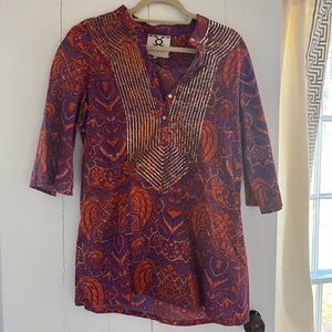Figue Half Sleeve Tunic Blouse
